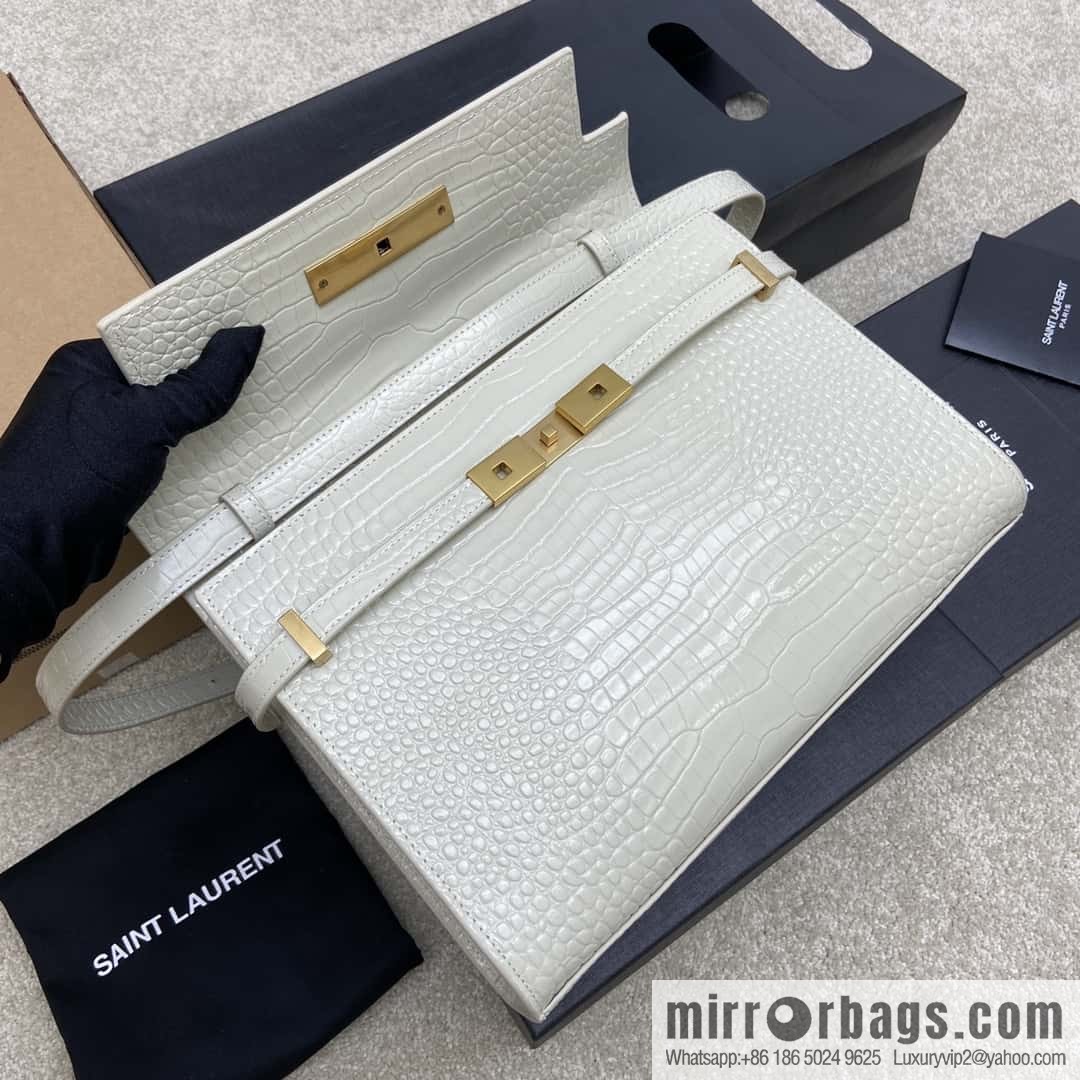 Manhattan latest bag type flip Manhattan baguette bag beige alligator pattern/ancient gold model: 553742