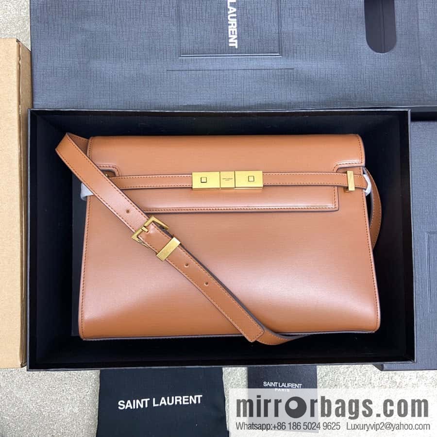 Manhattan latest bag type flip Manhattan baguette bag brown toothpick pattern/ancient gold hardware model: 553742