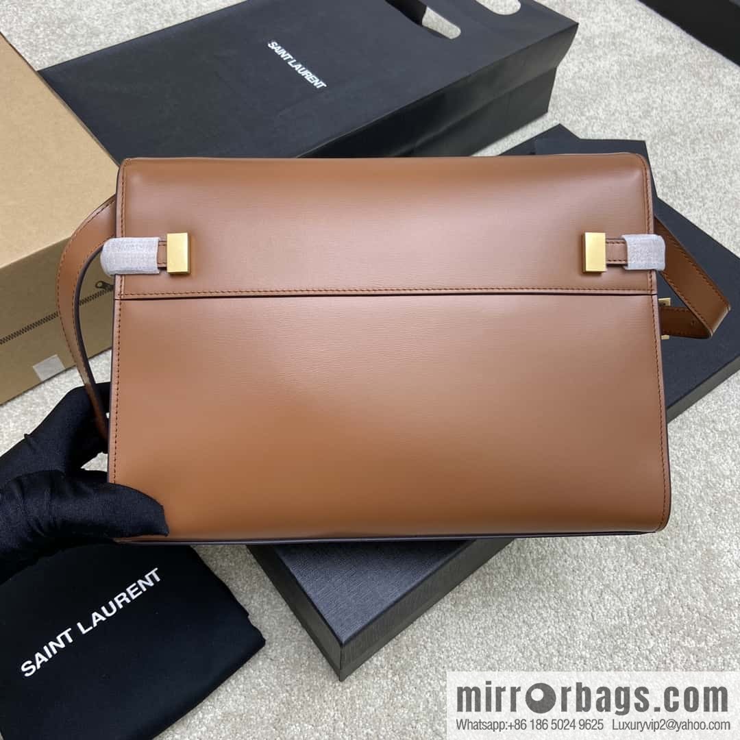Manhattan latest bag type flip Manhattan baguette bag brown toothpick pattern/ancient gold hardware model: 553742