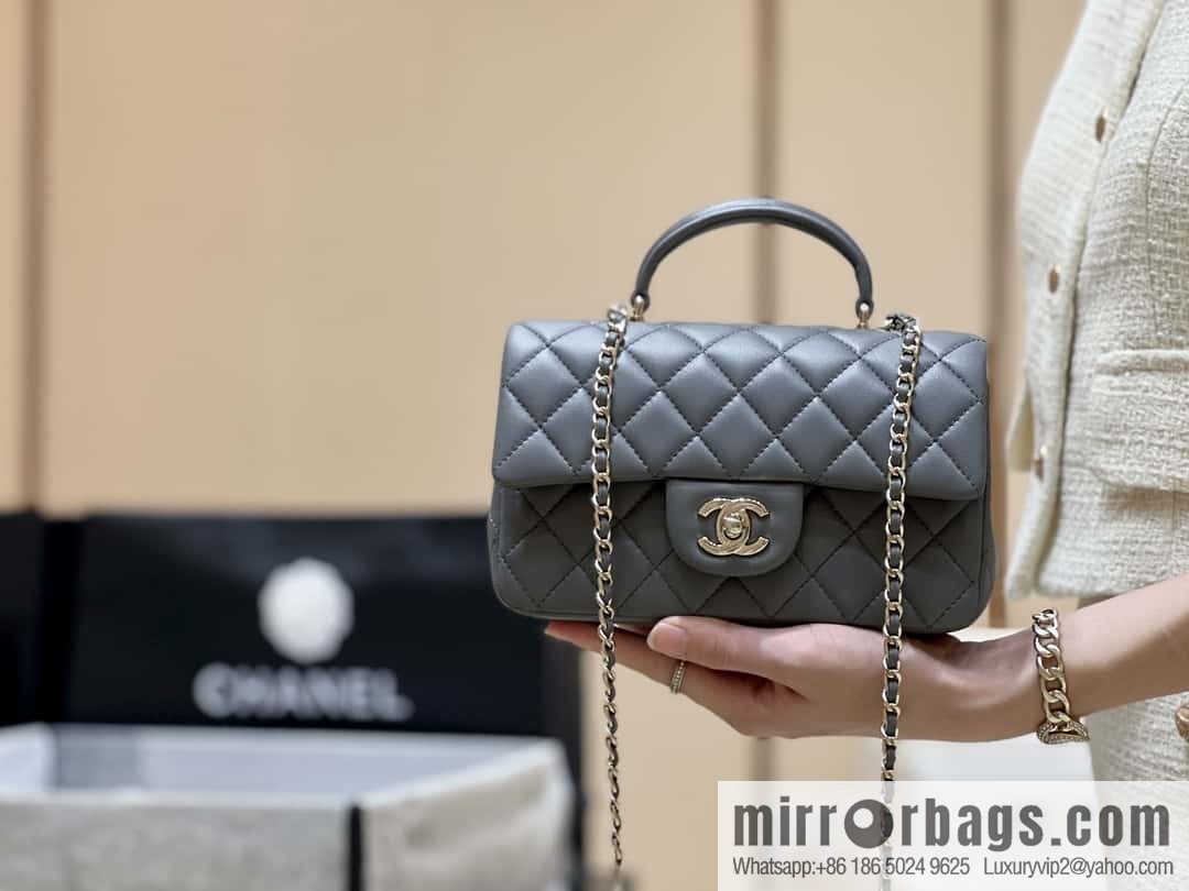 CHANEL classic cf mini handle 20CM AS2431 graphite gray