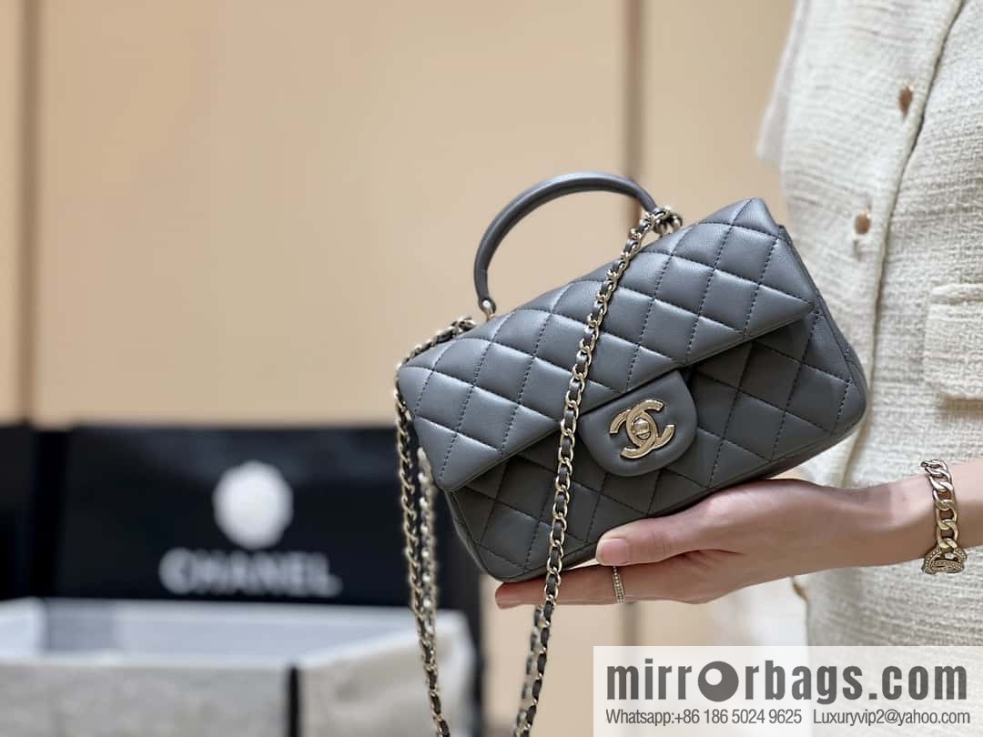 CHANEL classic cf mini handle 20CM AS2431 graphite gray