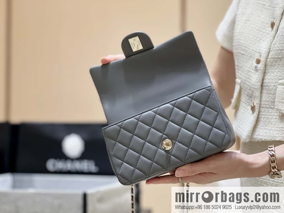 CHANEL classic cf mini handle 20CM AS2431 graphite gray