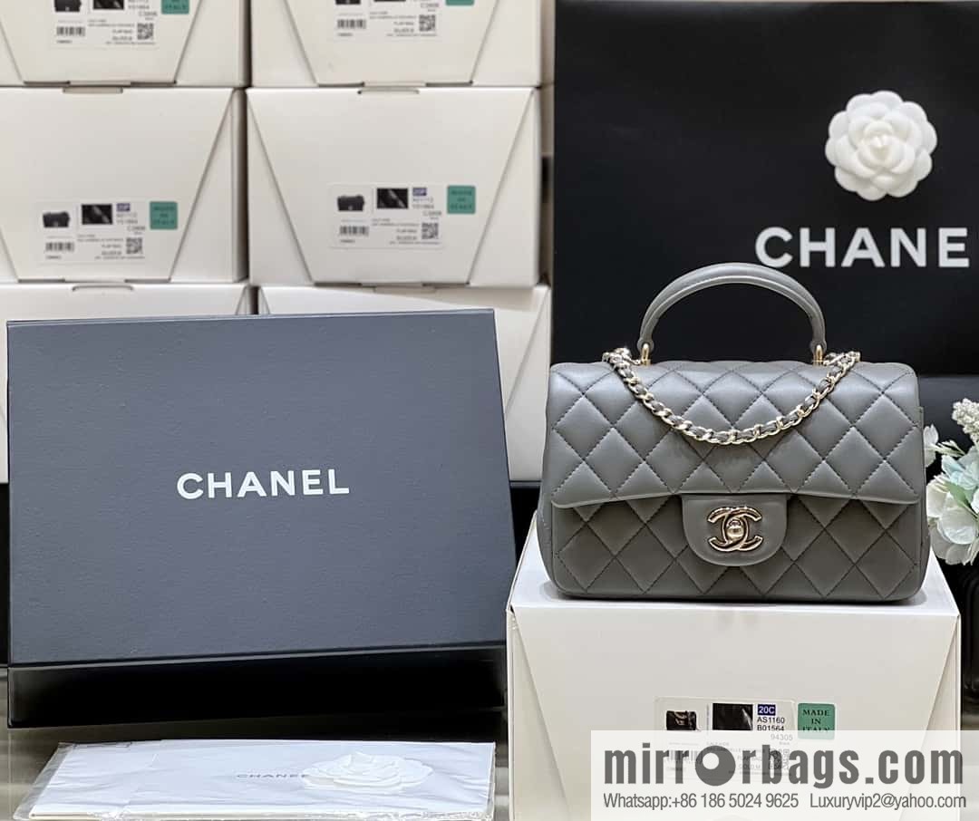 CHANEL classic cf mini handle 20CM AS2431 graphite gray
