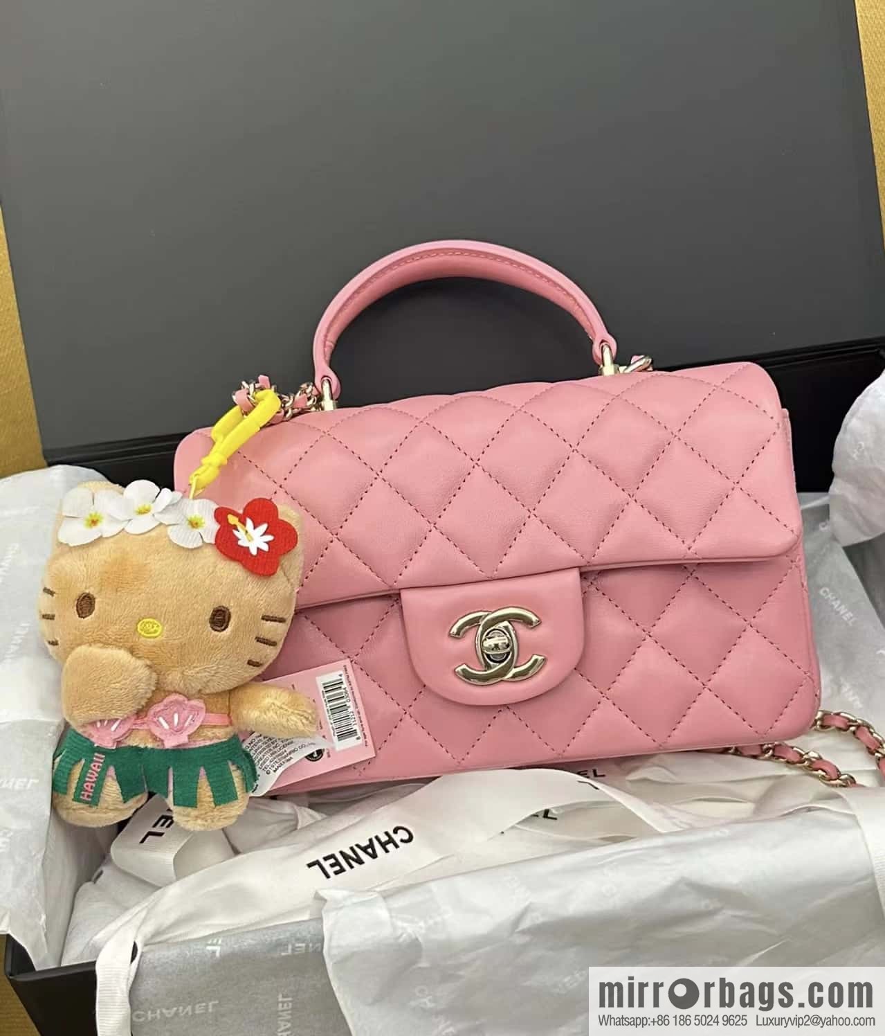 CHANEL classic cf mini handle 20CM AS2431 pink