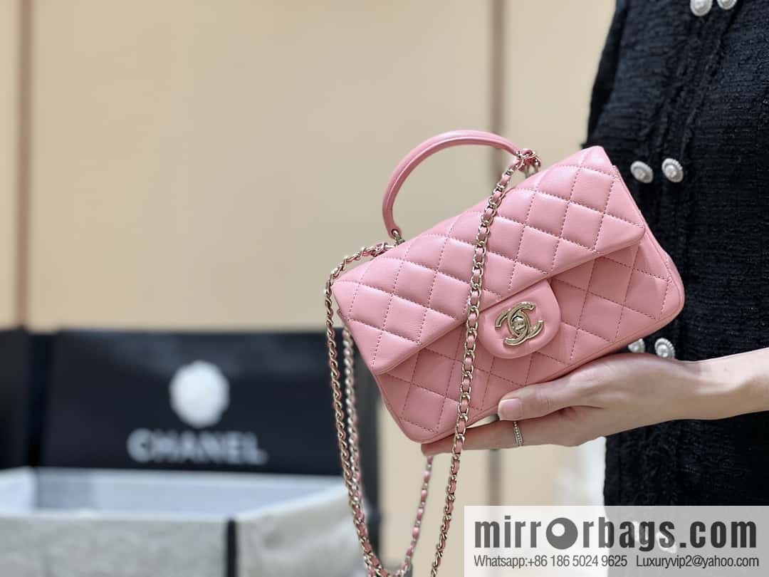 CHANEL classic cf mini handle 20CM AS2431 pink