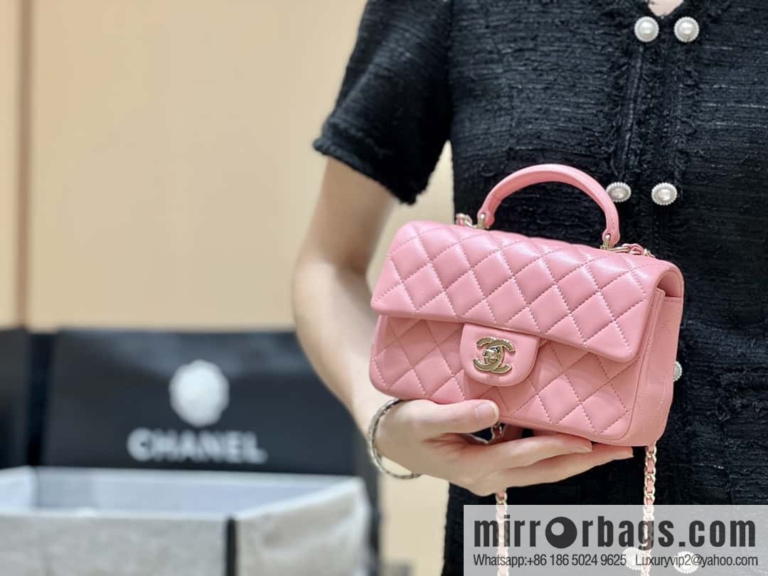 CHANEL classic cf mini handle 20CM AS2431 pink