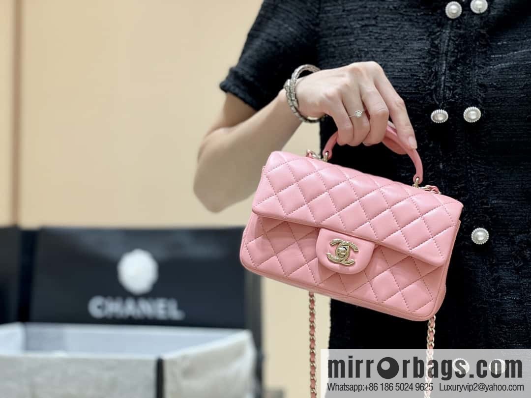 CHANEL classic cf mini handle 20CM AS2431 pink