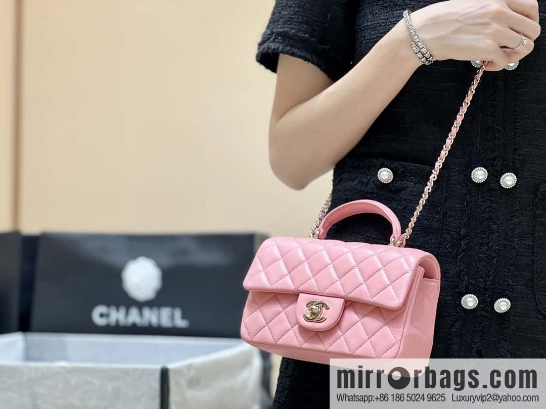 CHANEL classic cf mini handle 20CM AS2431 pink