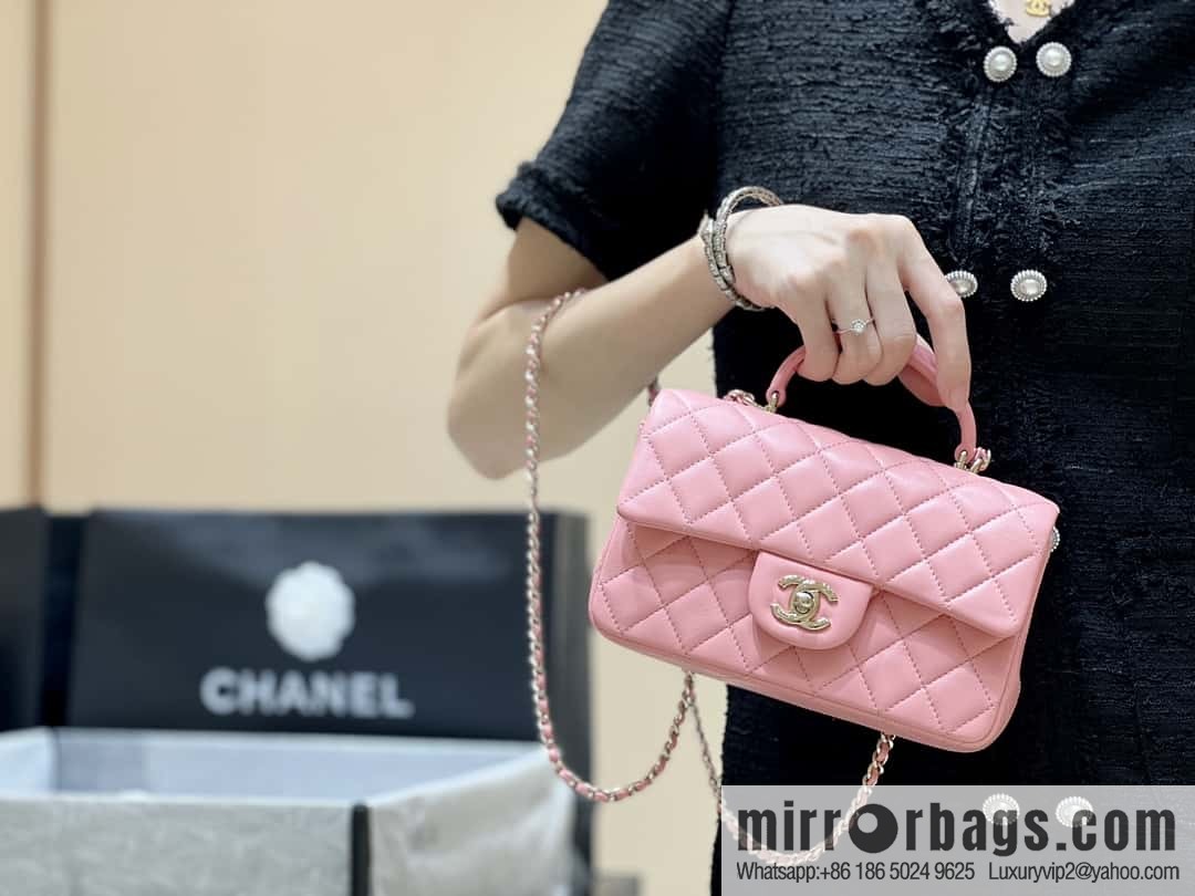 CHANEL classic cf mini handle 20CM AS2431 pink