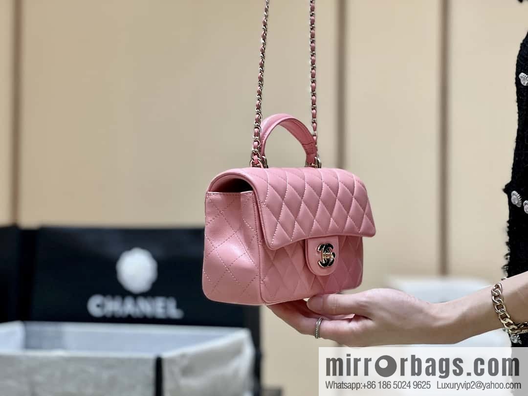 CHANEL classic cf mini handle 20CM AS2431 pink