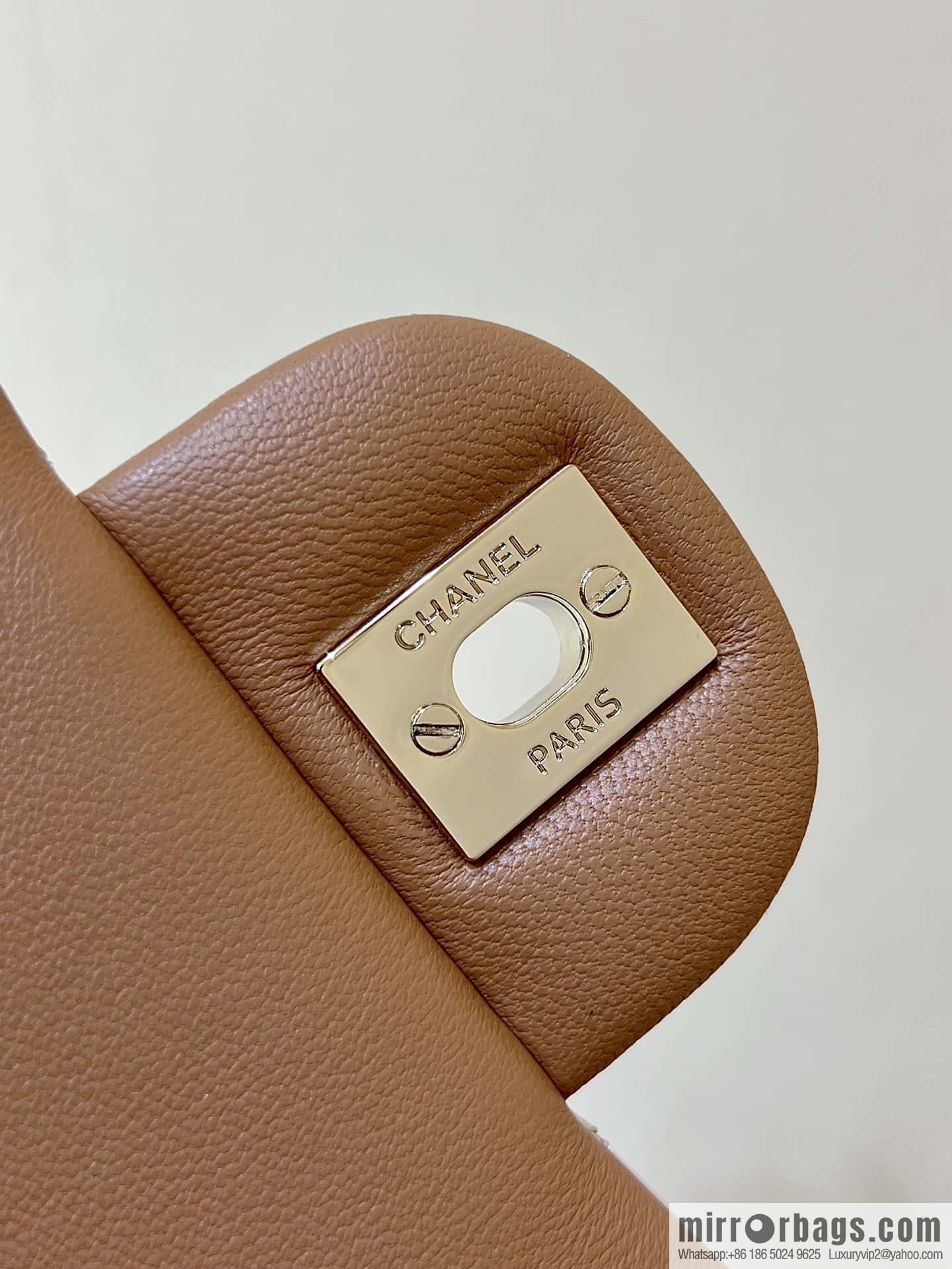 CHANEL classic cf mini handle 20CM AS2431 apricot and caramel