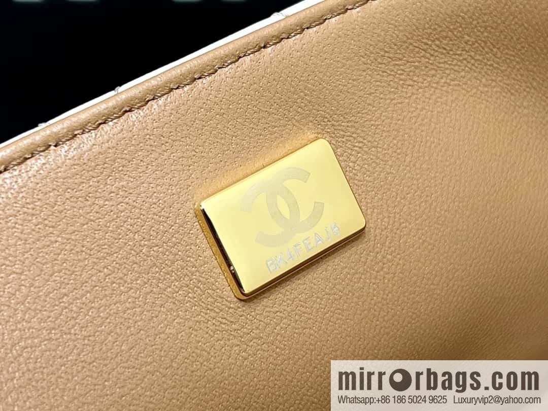 CHANEL classic cf mini handle 20CM AS2431 apricot and caramel