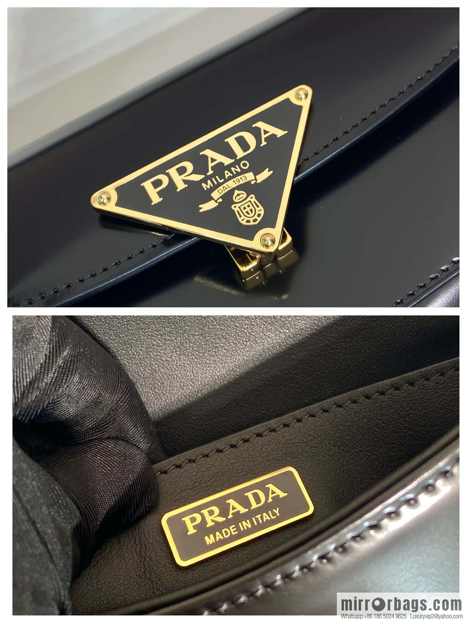 PRADA Prada glossy leather new armpit bag 1BD345