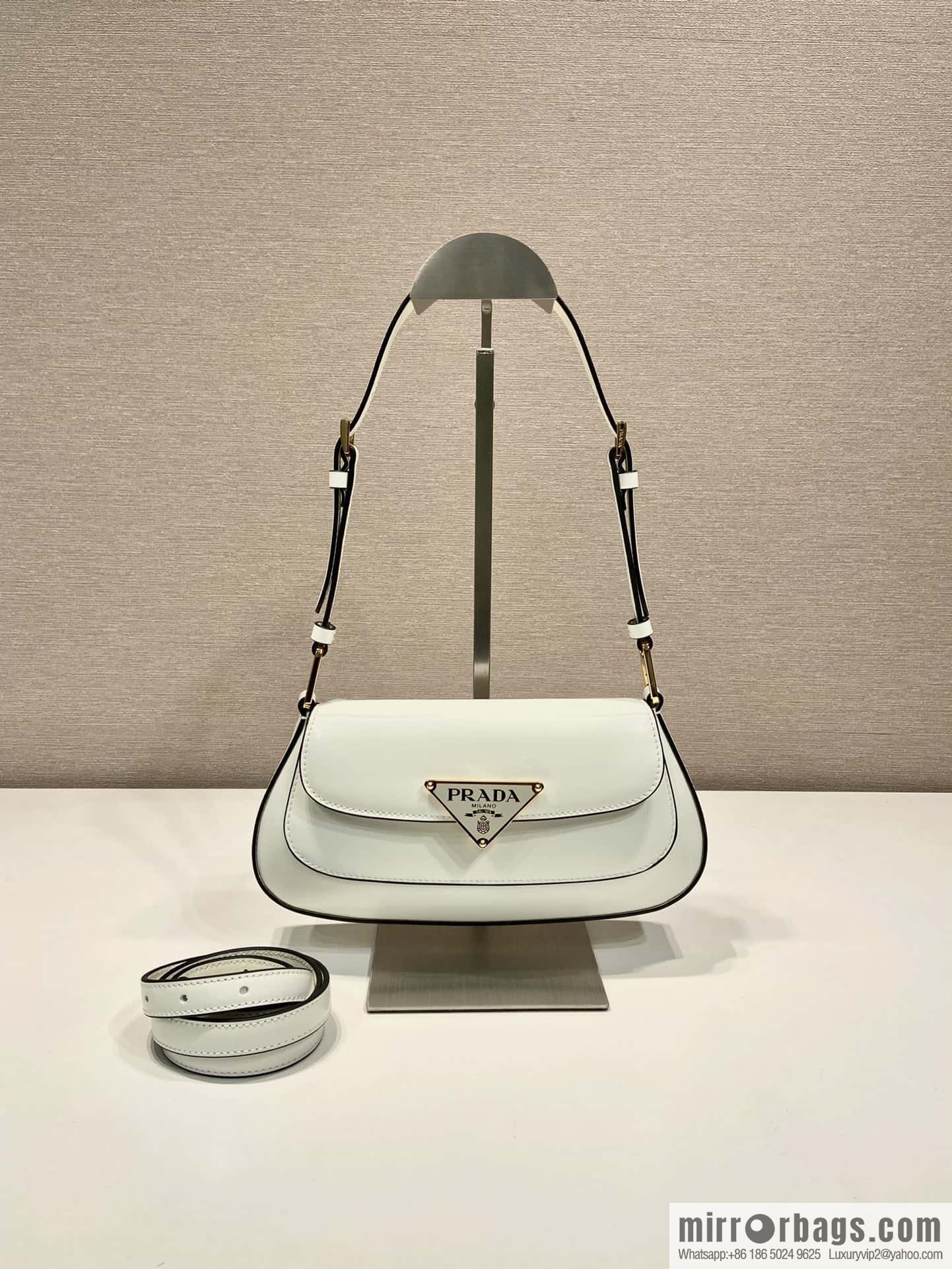 PRADA Prada glossy leather new armpit bag 1BD345