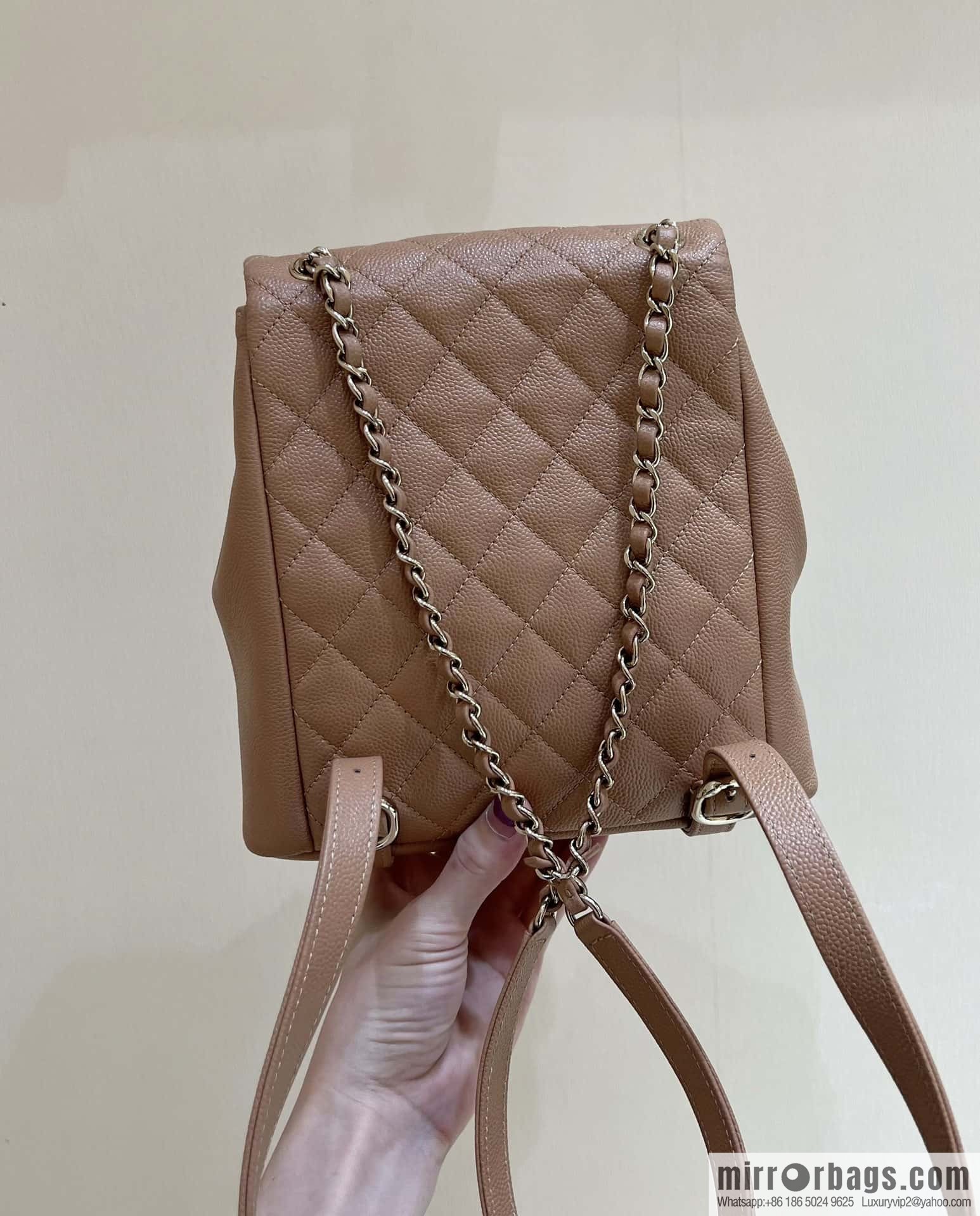 CHANEL 23P spring and summer trailer series, lychee leather duma double backpack AS3787