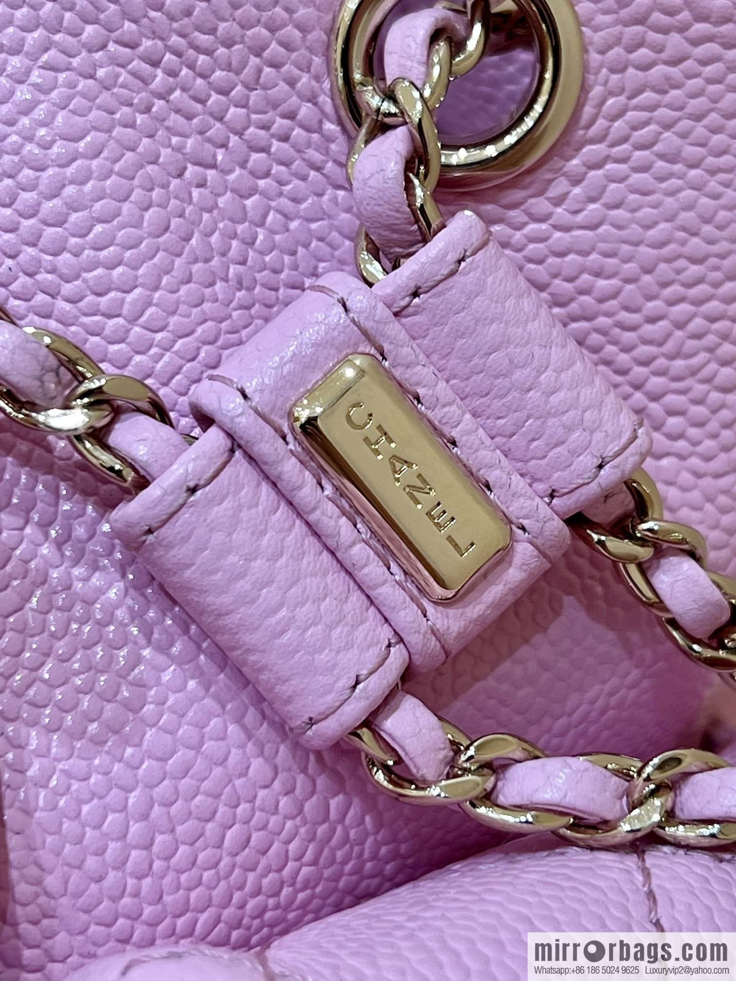 CHANEL 23P spring and summer trailer series, lychee leather duma double backpack AS3787 pink