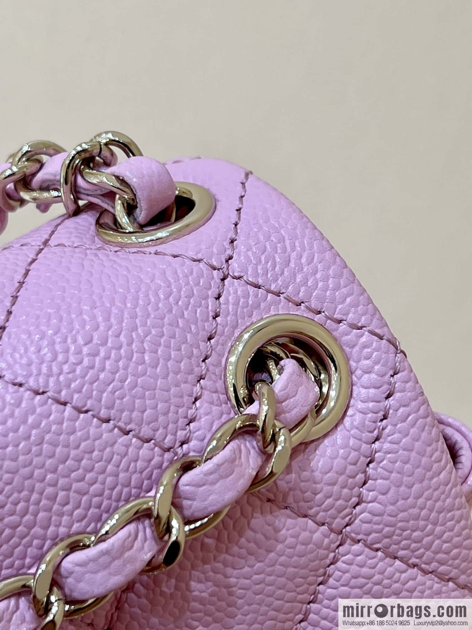 CHANEL 23P spring and summer trailer series, lychee leather duma double backpack AS3787 pink