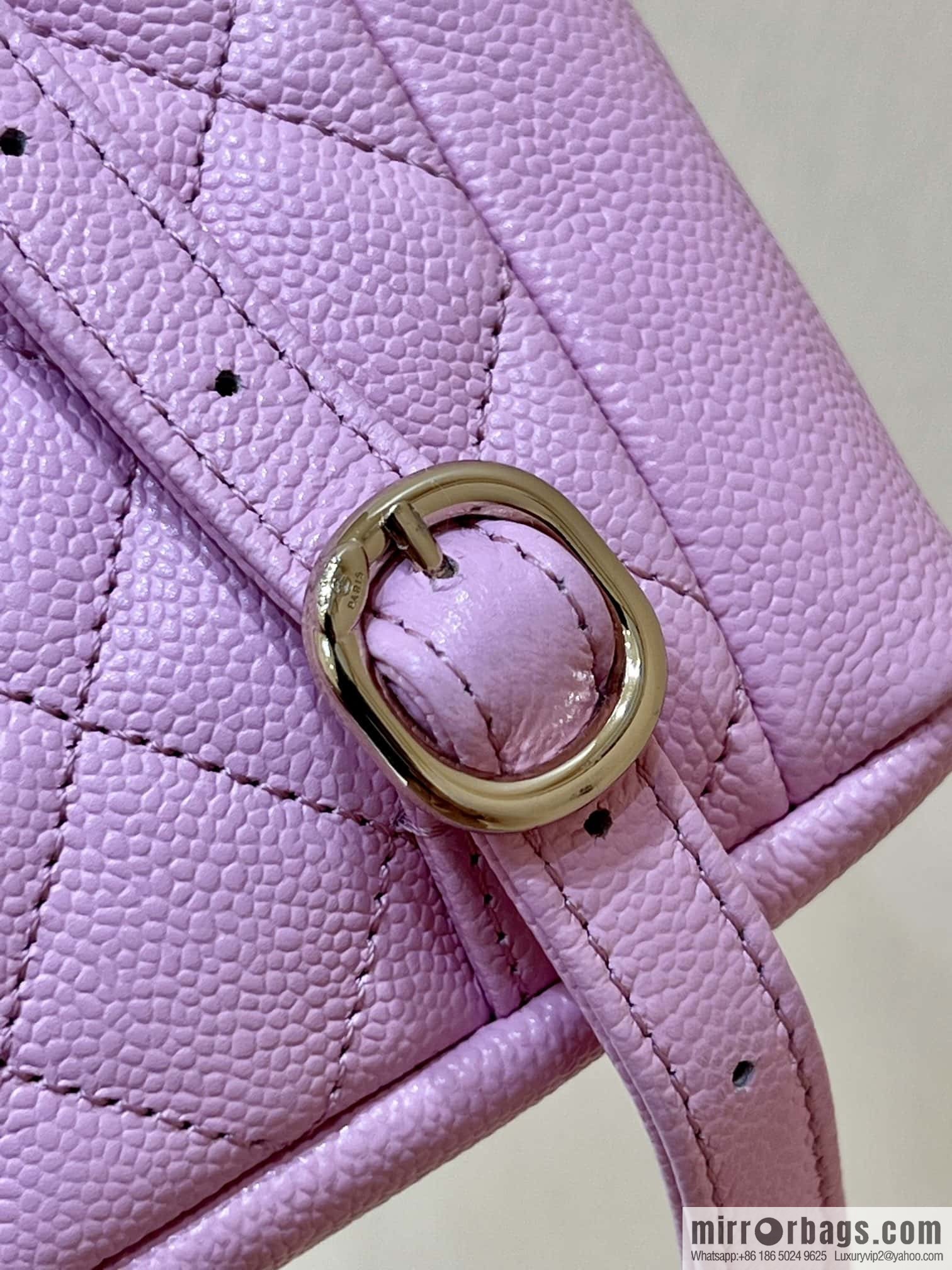 CHANEL 23P spring and summer trailer series, lychee leather duma double backpack AS3787 pink
