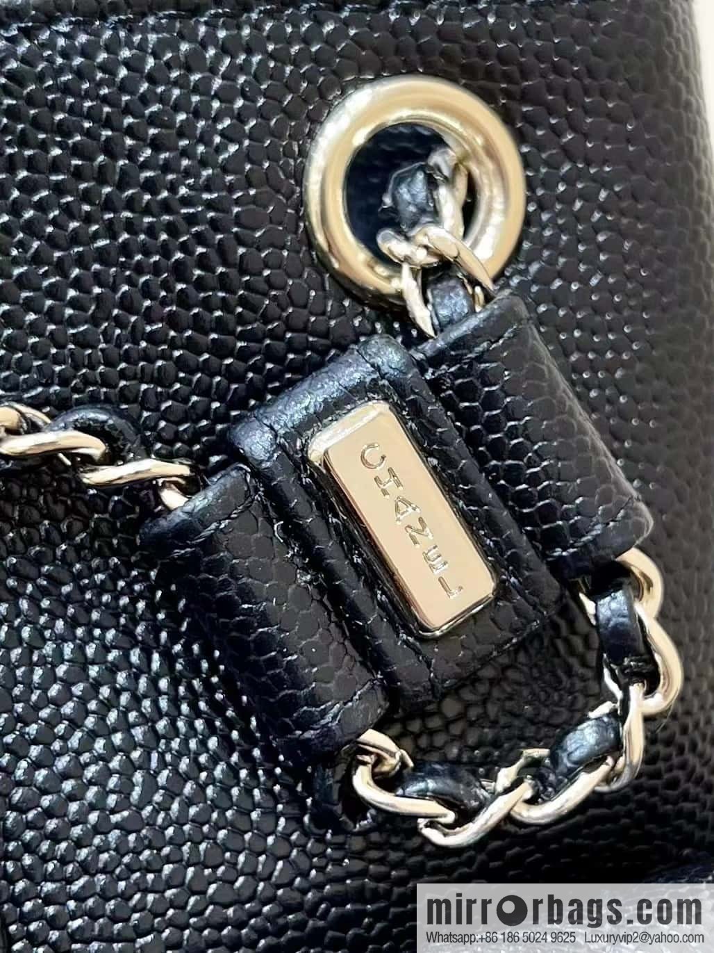 CHANEL 23P spring and summer trailer series, lychee leather duma double backpack AS3787 black