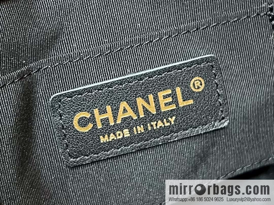 CHANEL 23P spring and summer trailer series, lychee leather duma double backpack AS3787 black