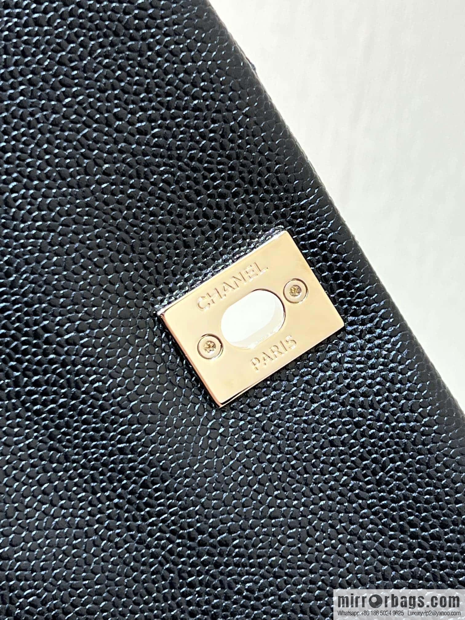 CHANEL 23P spring and summer trailer series, lychee leather duma double backpack AS3860 black
