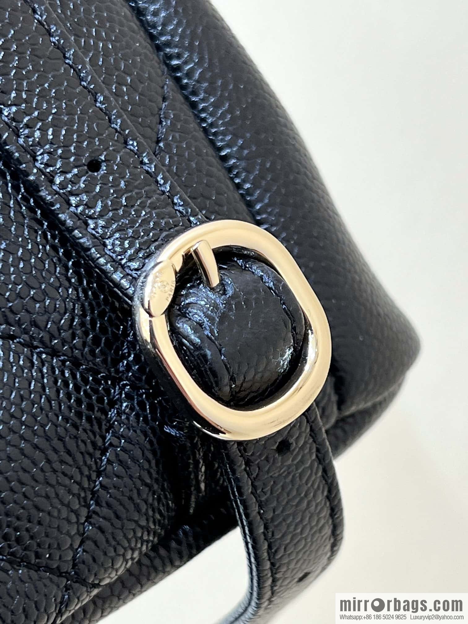 CHANEL 23P spring and summer trailer series, lychee leather duma double backpack AS3860 black
