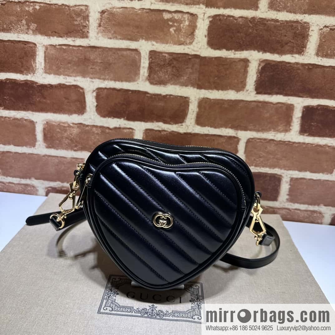 GUCCI Gucci interlocking double G mini heart shoulder backpack 721628