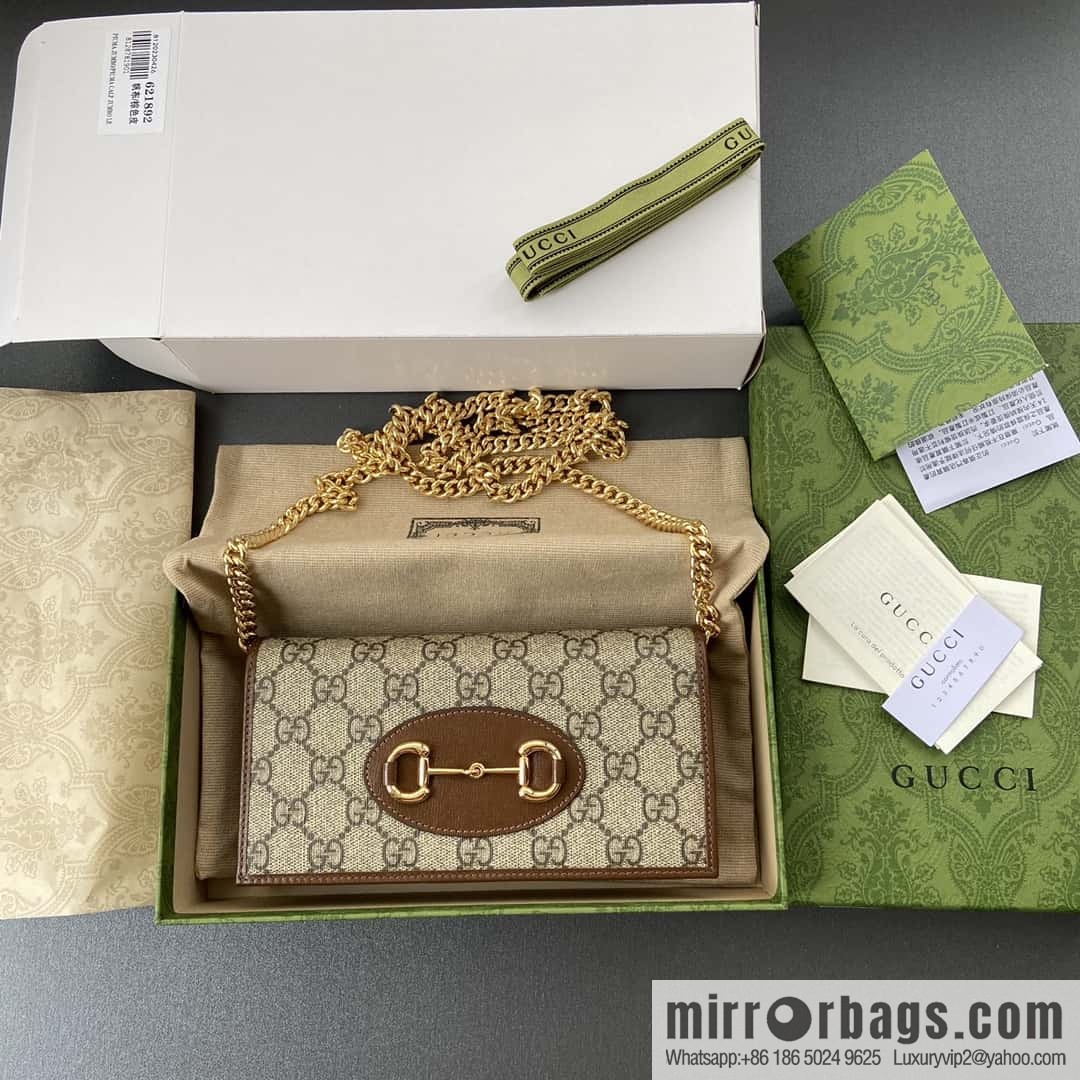 GUCCI Horsebit 1955 series chain strap wallet 621892 92TCG 8563