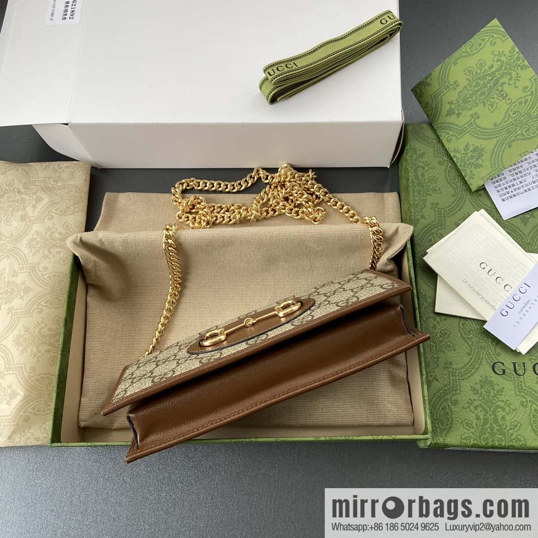 GUCCI Horsebit 1955 series chain strap wallet 621892 92TCG 8563
