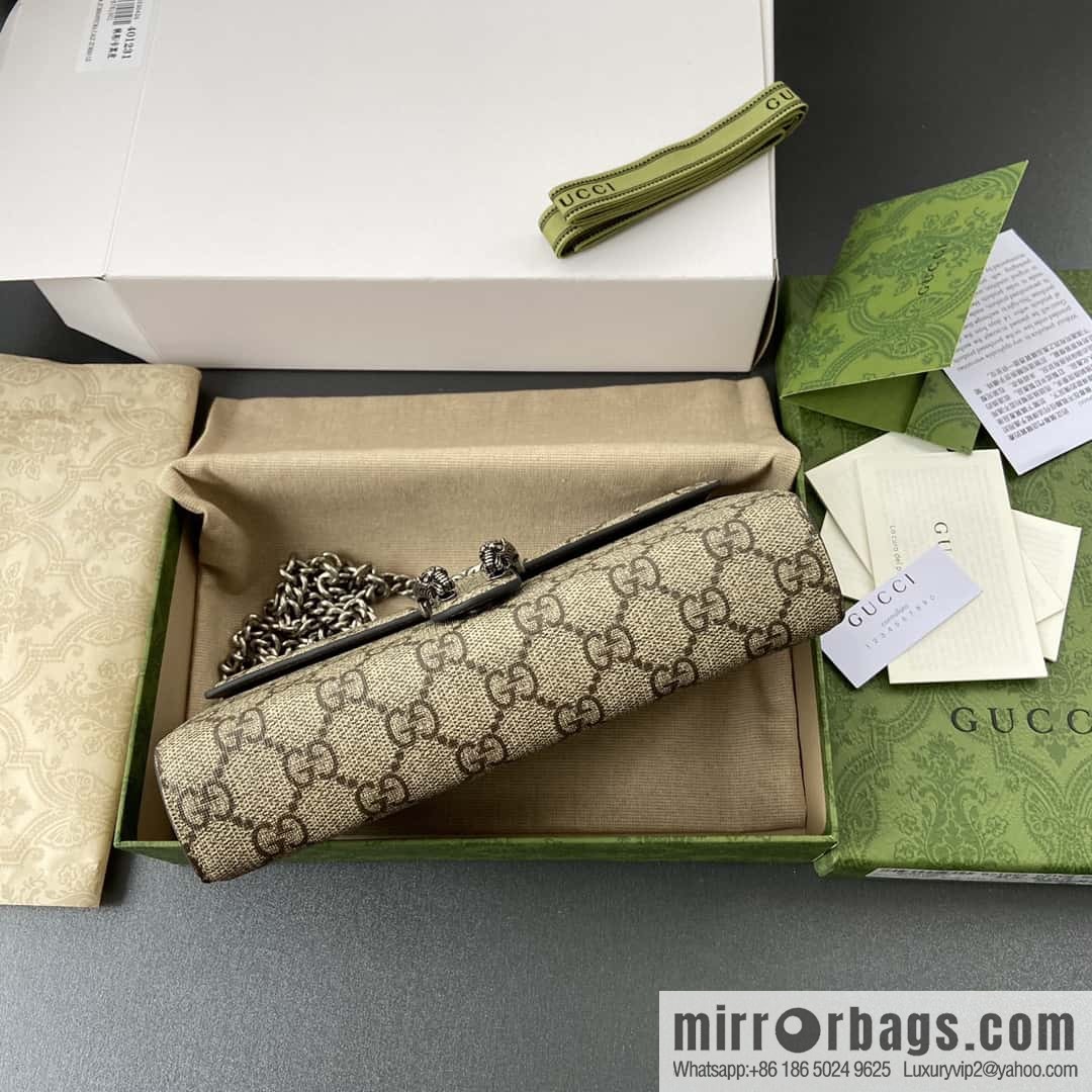 GUCCI Dionysus series GG Supreme canvas mini chain bag 401231 KHNSN 8642