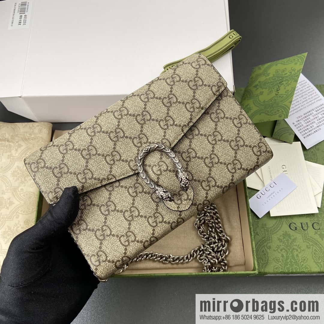 GUCCI Dionysus series GG Supreme canvas mini chain bag 401231 KHNSN 8642