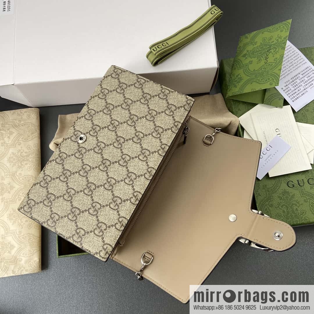 GUCCI Dionysus series GG Supreme canvas mini chain bag 401231 KHNSN 8642