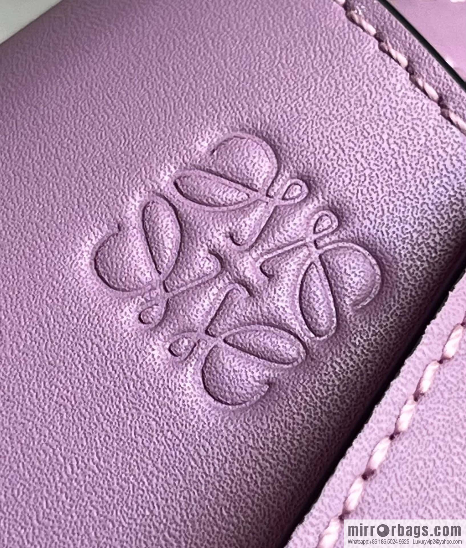 LOEWE letter wide shoulder strap saddle bag MiniGateDual handbag 0672 lavender purple