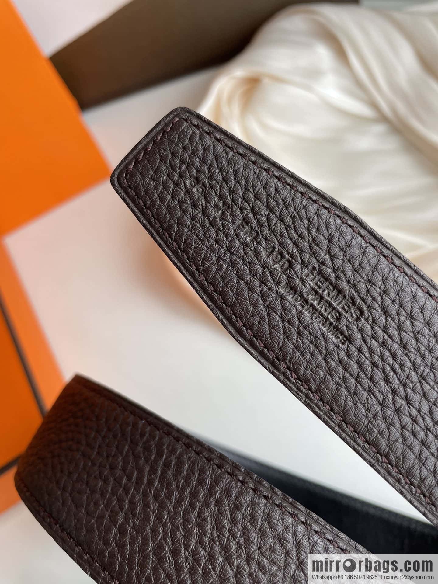 HERMES-Hermès, Double H Diamond Metal Buckle Men's 3.8cm Belt