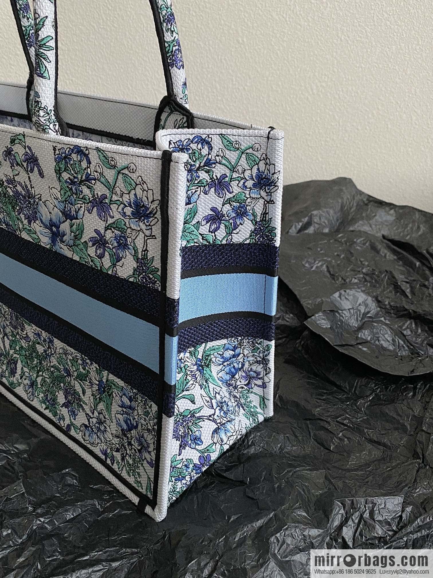 DIOR M BOOK TOTE M1296 blue and white floral
