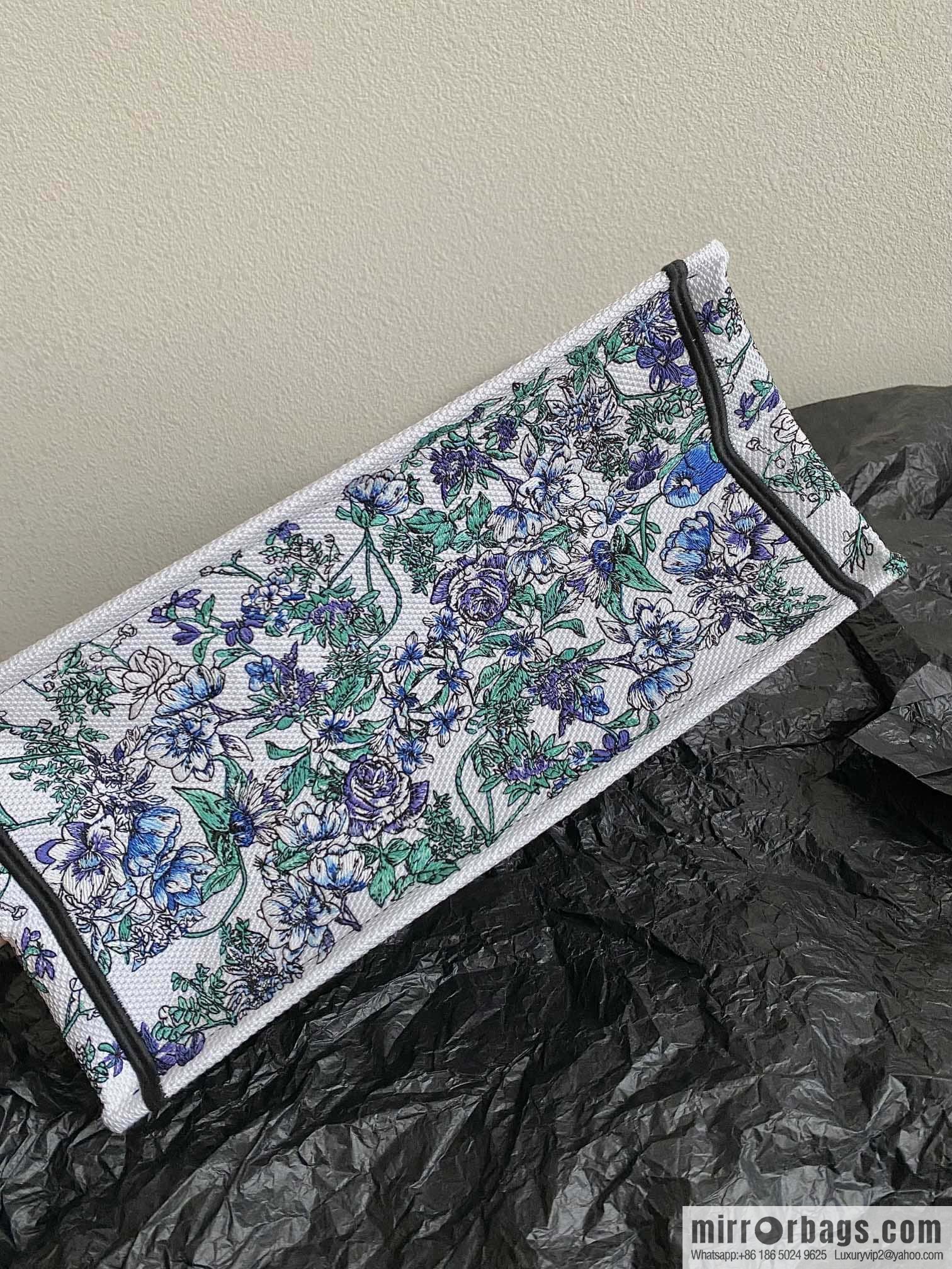 DIOR M BOOK TOTE M1296 blue and white floral