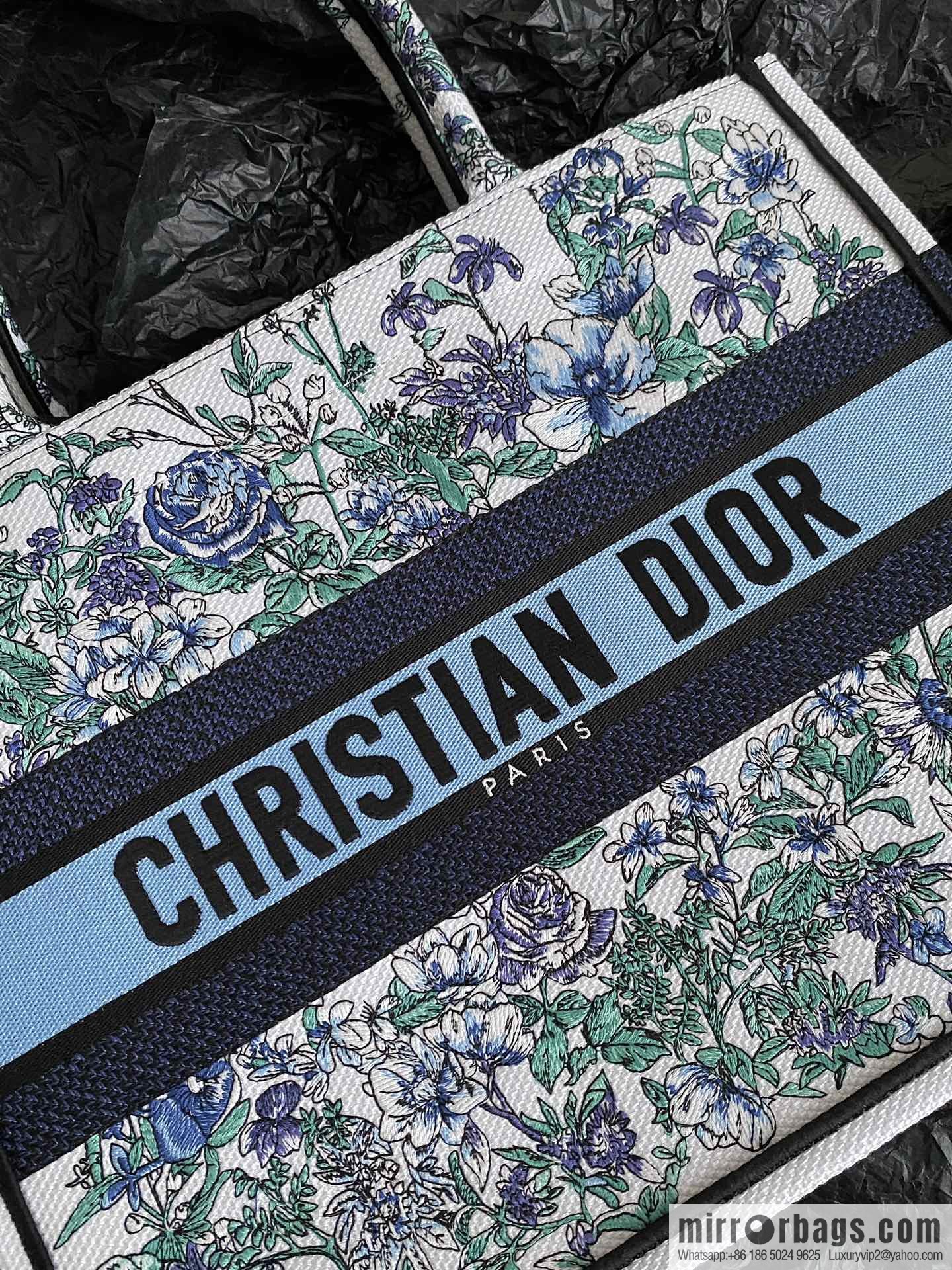 DIOR M BOOK TOTE M1296 blue and white floral