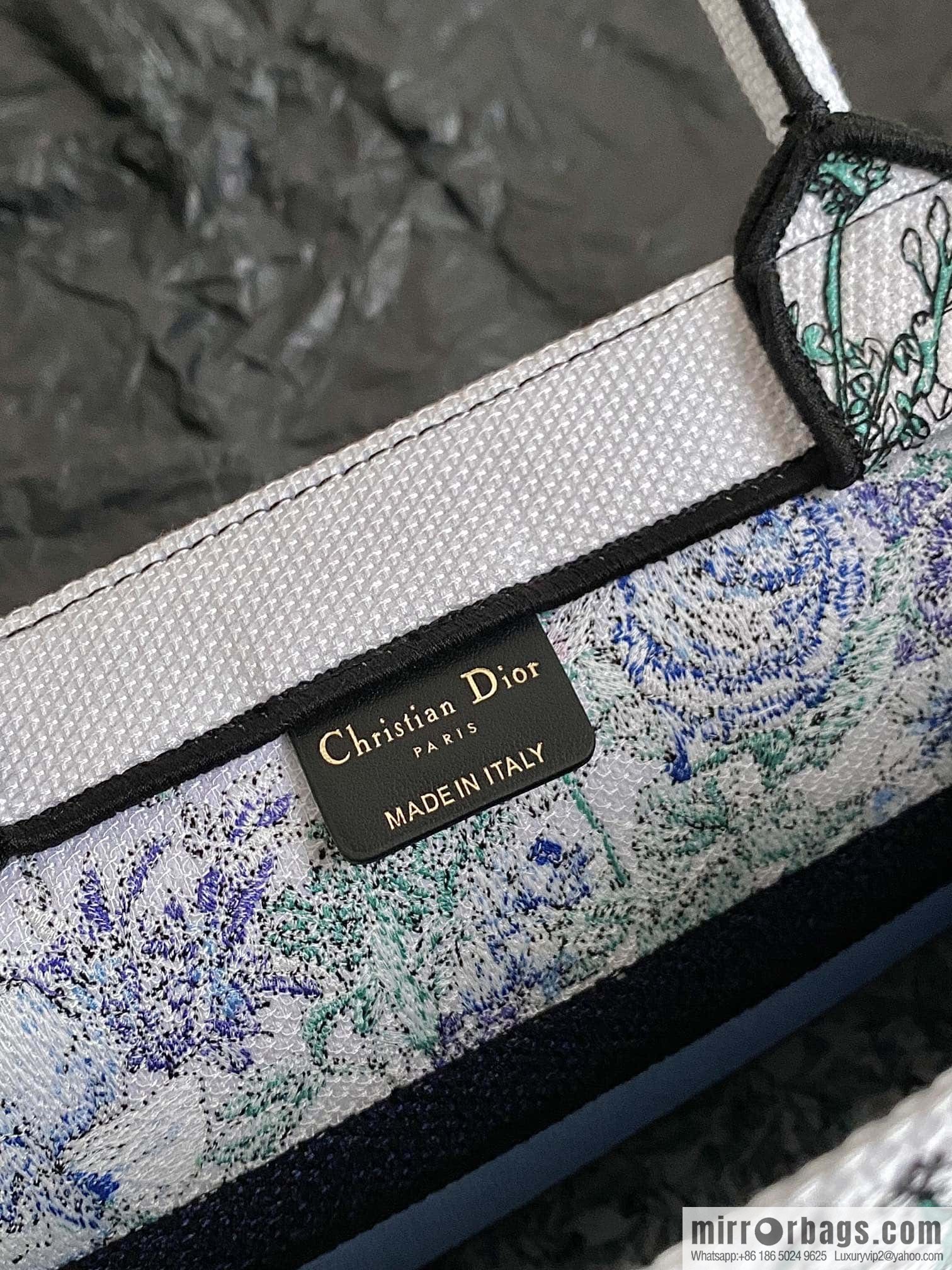 DIOR M BOOK TOTE M1296 blue and white floral
