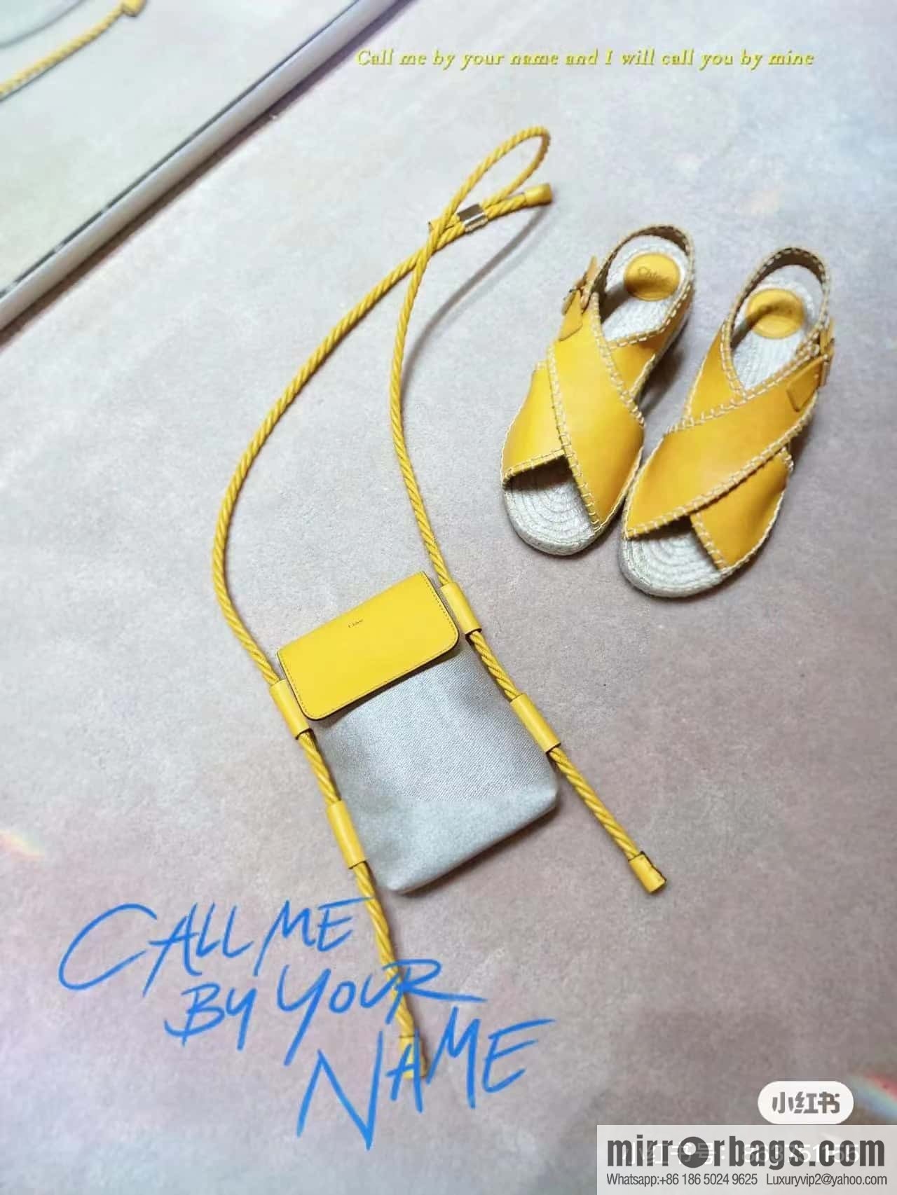 Chloe key X mobile phone bag, yellow cloth.