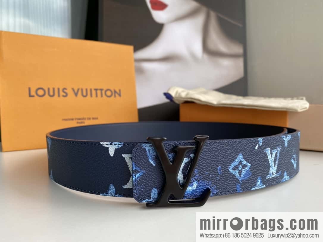 LV/Louis Vuitton Monogran pattern on canvas SHAPE 40mm double-sided belt