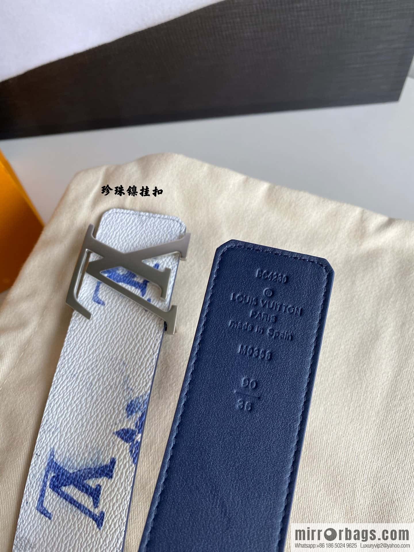 LV/Louis Vuitton Monogran pattern on canvas SHAPE 40mm double-sided belt