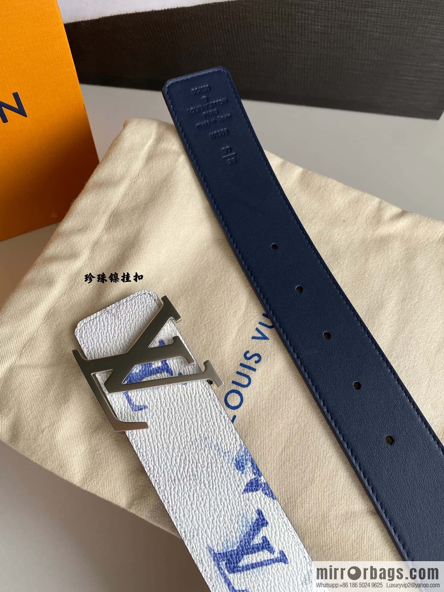 LV/Louis Vuitton Monogran pattern on canvas SHAPE 40mm double-sided belt