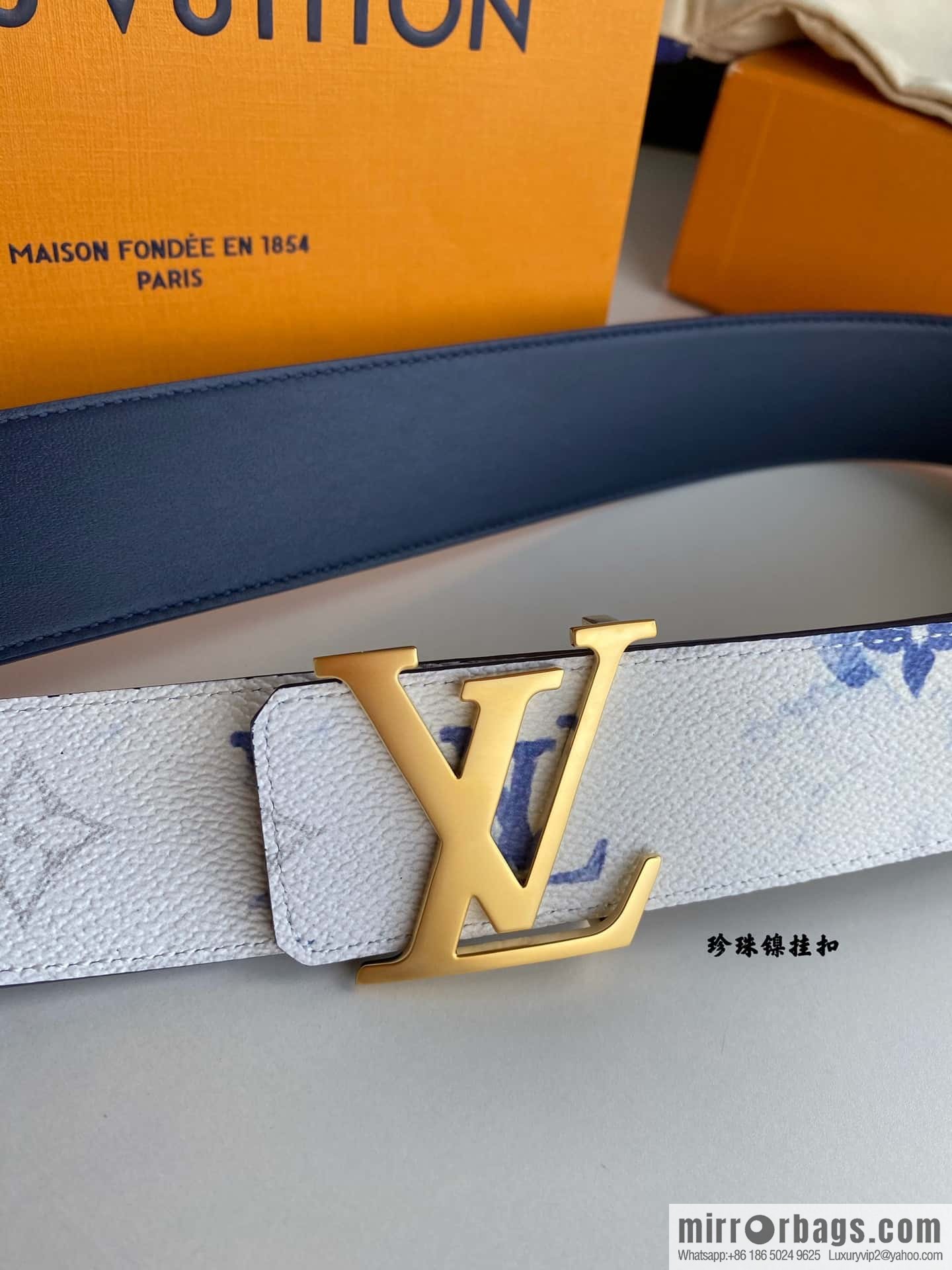 LV/Louis Vuitton Monogran pattern on canvas SHAPE 40mm double-sided belt