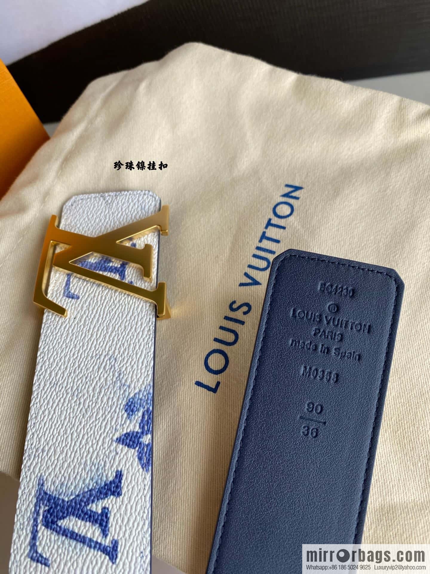 LV/Louis Vuitton Monogran pattern on canvas SHAPE 40mm double-sided belt