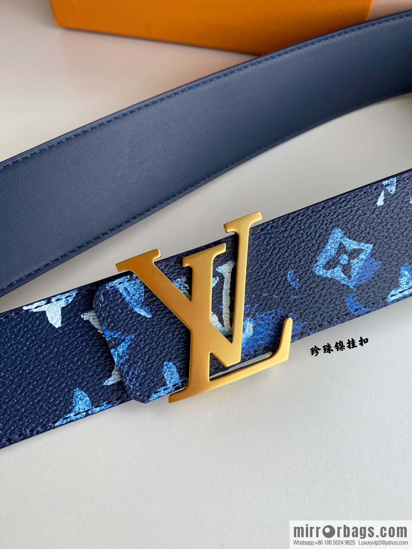 LV/Louis Vuitton Monogran pattern on canvas SHAPE 40mm double-sided belt