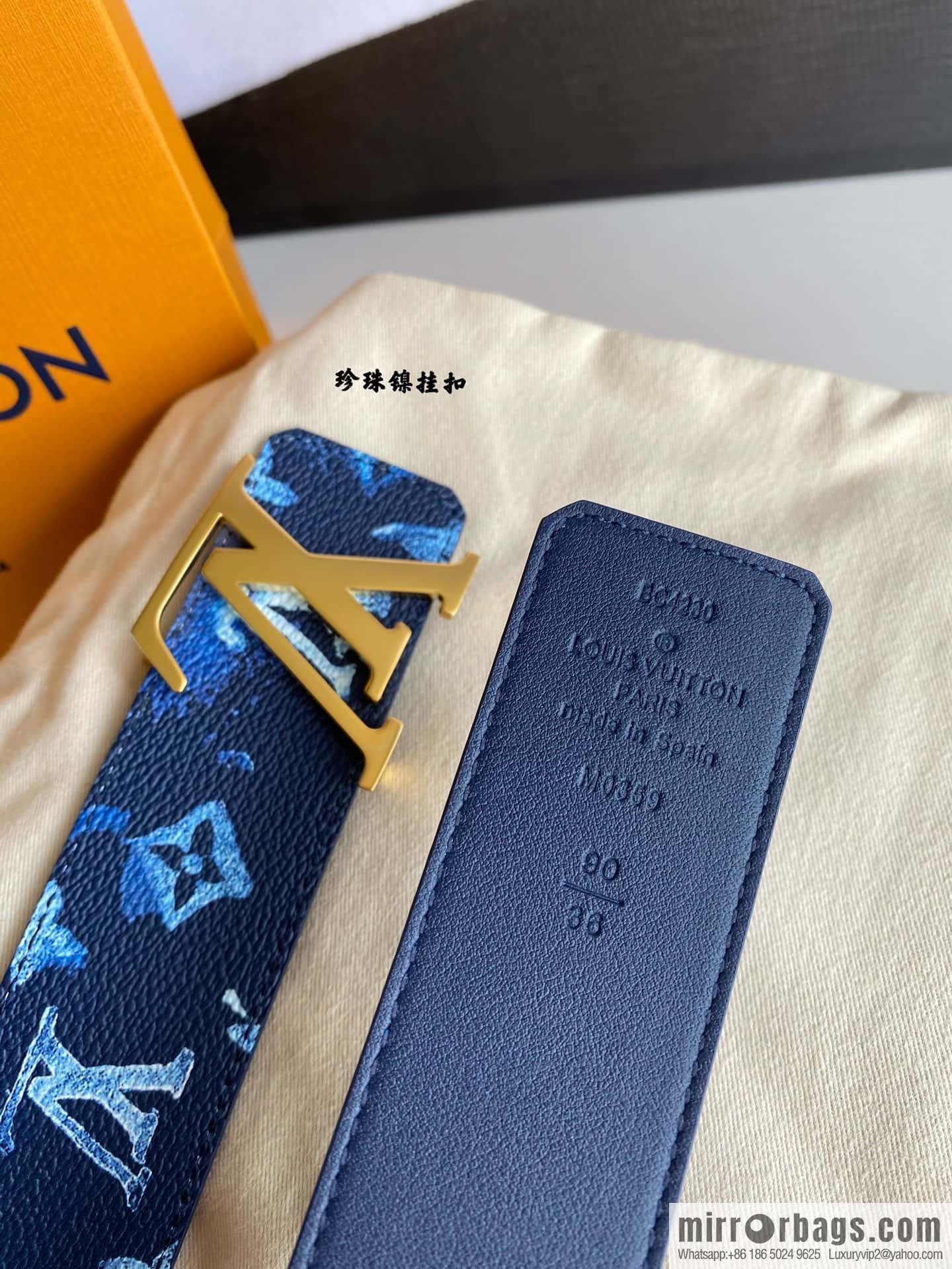 LV/Louis Vuitton Monogran pattern on canvas SHAPE 40mm double-sided belt