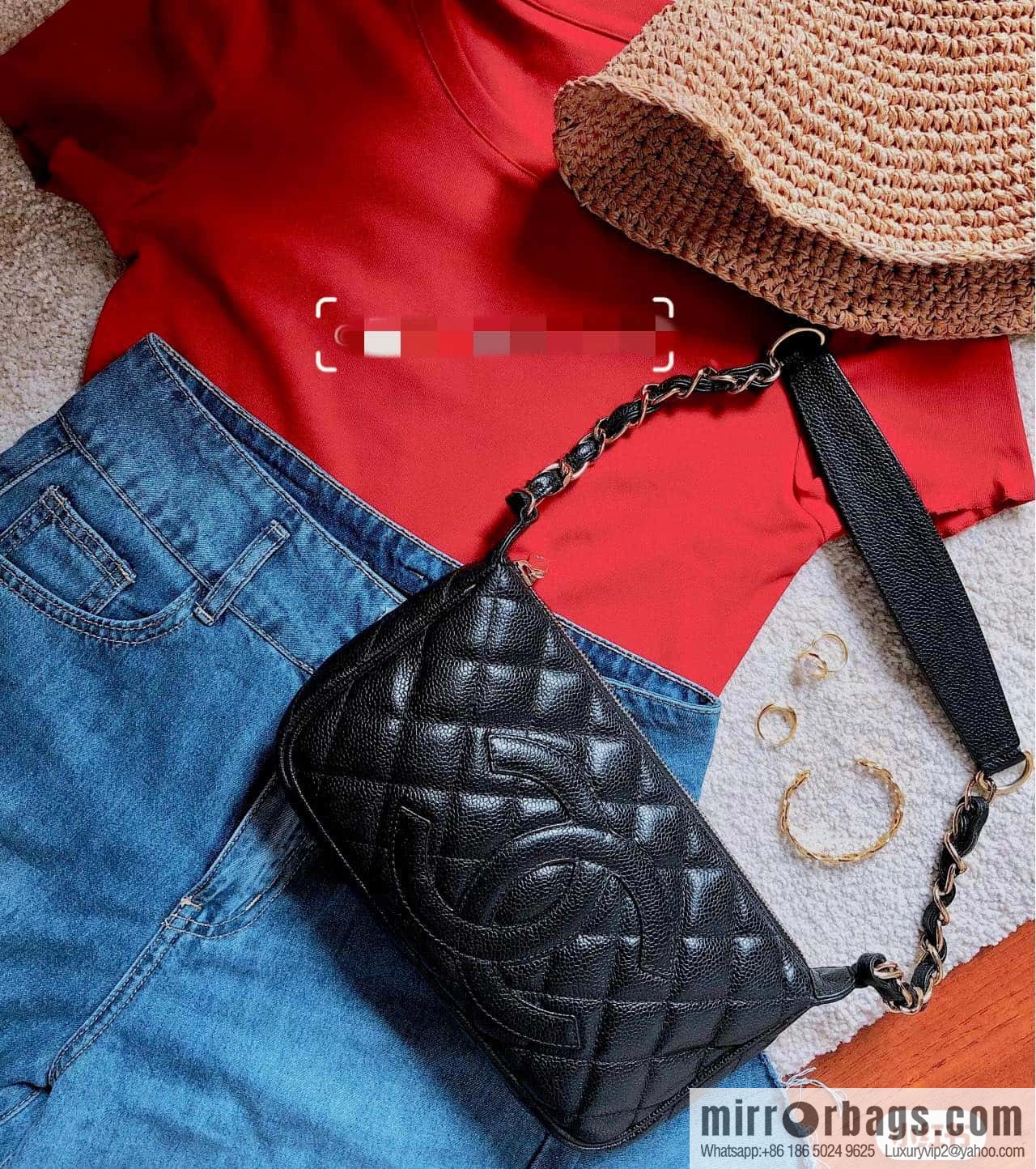 CHANEL CNNe same popular medieval armpit bag A50920 black