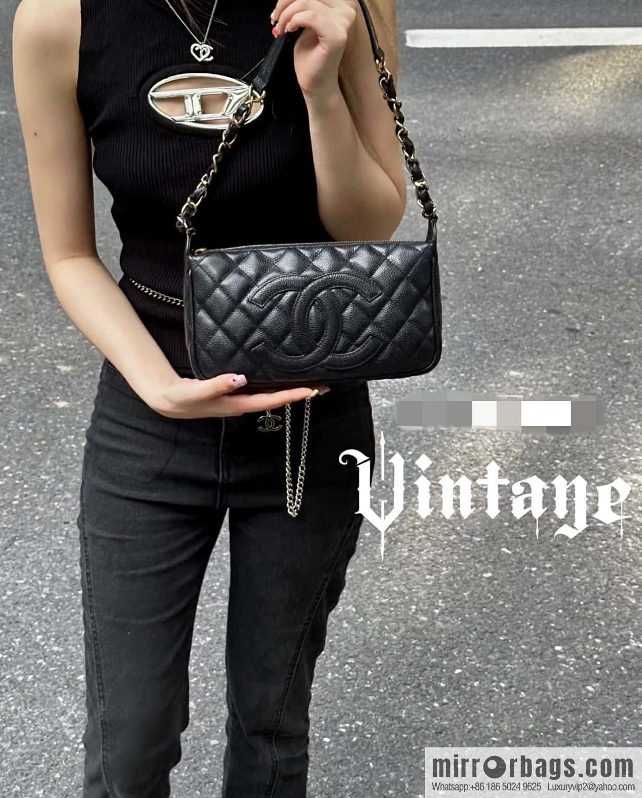 CHANEL CNNe same popular medieval armpit bag A50920 black