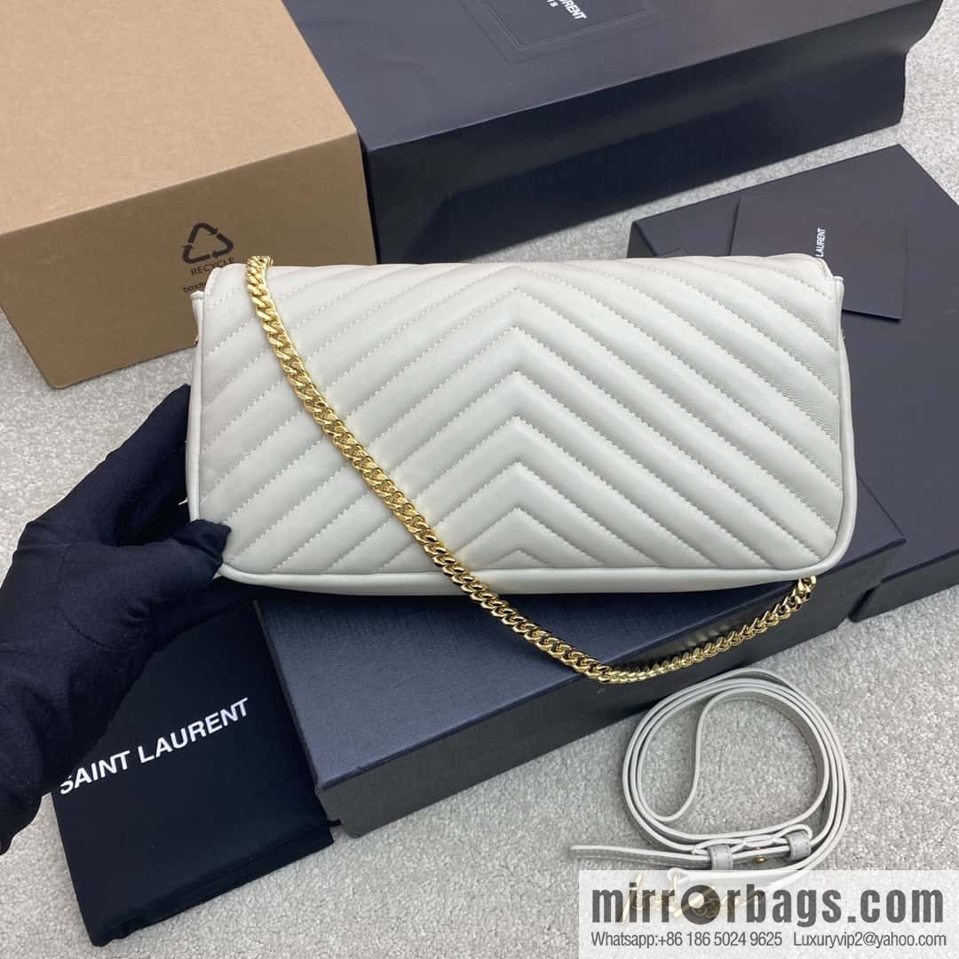 KATE 99 quilted sheepskin handbag milky white sheepskin/gold Model: 604276