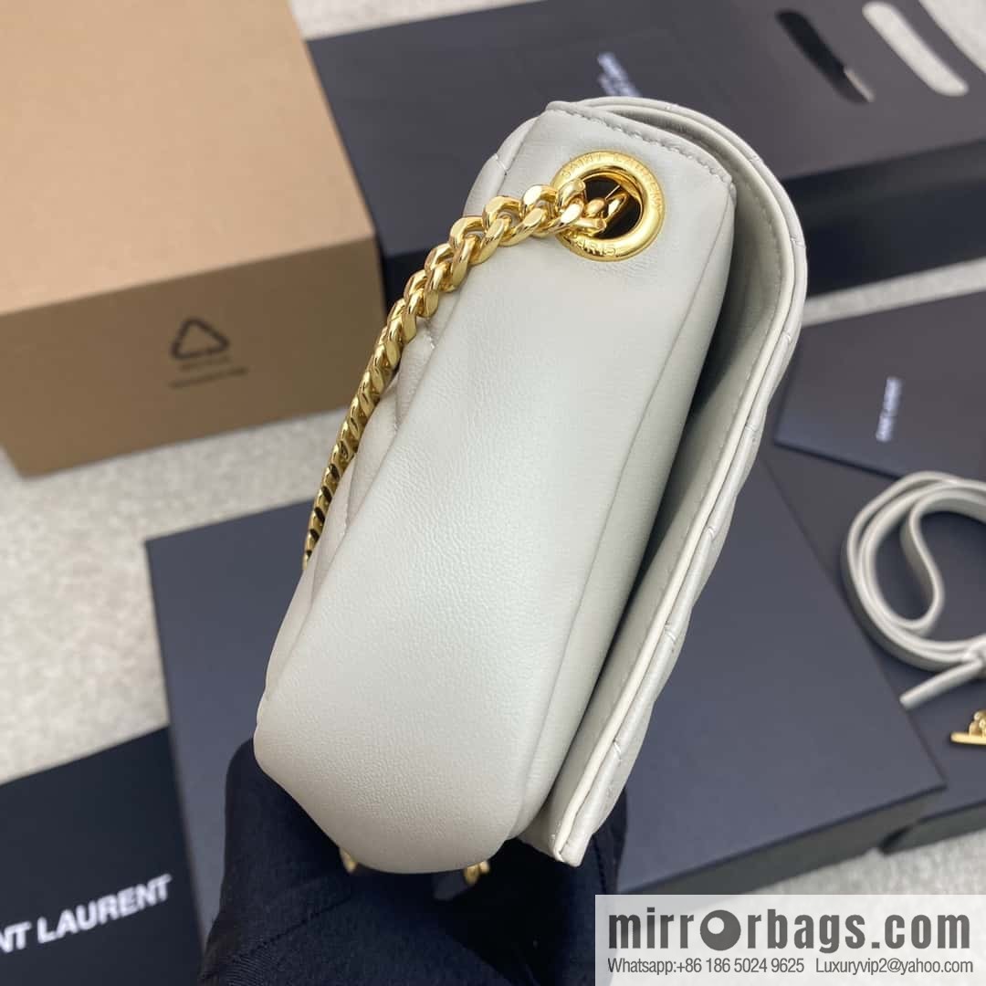 KATE 99 quilted sheepskin handbag milky white sheepskin/gold Model: 604276